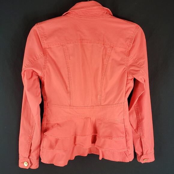 CAbi Jacket Women XS Taylor Utility Ruffle Back Long Sleeve Pockets Style #727 - Picture 4 of 9